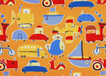 Oh Boy! Transport Scatter - Large on Orange